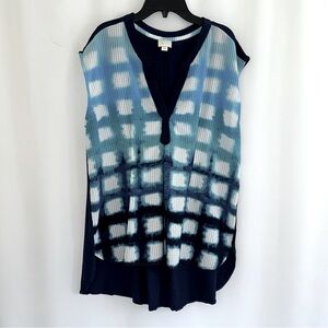 Women’s Postmark Blue Abstract Design Sleeveless Size Large